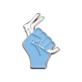 Creative medical enamel pin featuring a hand holding a blue speculum for healthcare professionals - Fist Holding Speculum Style (QHXZ2440)