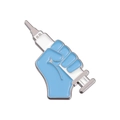 Enamel syringe medical brooch with blue hand design for doctors and nurses badge - Qhxz2441