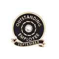 Gouden Outstanding Employee badge met strass-steen en September gravering - September Model (QHXZ1969)