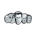 Spille in smalto di personaggi di film horror in un design minimalista bianco e nero - Volti di Personaggi di Film Horror (QHXZ2654)