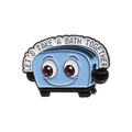 Funny blue toaster enamel pin with Let's Take A Bath Together text and cartoon eyes - Let's Take A Bath Together Style (QHXZ2588)