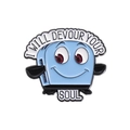 Pin's grille-pain bleu en émail avec inscription humoristique 'I Will Devour Your Soul' - Style I Will Devour Your Soul (QHXZ2589)