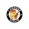 Spilla smaltata con anatra che suona il violino, berretto rosso e scritta I CHOOSE VIOLIN - Stile Violino (QHXZ2696)