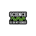 Καρφίτσα σμάλτου Science Is In My Genes με πράσινη έλικα DNA σε μαύρο φόντο - DNA Helix Σύνθημα SCIENCE IS IN MY GENES (QHXZ499)