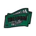 Épinglette Financial Freedom Matters en émail avec motif dollar vert et chiffres 100 - Style Drapeau de Texte Inspirant (XZ7589)