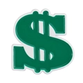 Épinglette émaillée signe dollar vert et blanc pour sacs à dos et vestes en jean - Style de Signe Dollar Unique (XZ7592)