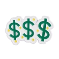 Broche émaillée cartoon avec trois signes dollar verts sur un fond de nuage blanc - Style Nuage de Triple Signe Dollar (XZ7593)