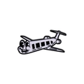 Pin esmaltado de avión blanco de dibujos animados con cara sonriente y estilo retro - Estilo Avión Animado (QHXZ2728)