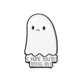 Pin de fantasma esmaltado con frase motivadora para decorar mochilas y ropa - Espero que estés bien Fantasma (qhxz2773)