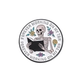 Enamel pin featuring a reading skeleton with Forever Working On My TBR text and flowers - FOREVER WORKING ON MY TBR Flower Skeleton