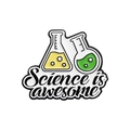 Pin's en émail Science is awesome avec flacons de chimie et béchers pour étudiants - Équipement de Labo Science is awesome (QHXZ2262)