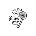 Spilla creativa a dente di leone blow me in smalto bianco e nero e metallo - Stile Testo Dandelion Blow Me (QHXZ2878)