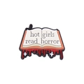 Spilla smaltata gotica a forma di libro aperto con slogan Hot Girls Read Horror - Stile Libro Horror (QHXZ2938)
