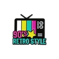 Broche en émail TV rétro des années 90 avec design de télévision vintage et rayures - Style TV Rétro (QHXZ3011)