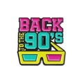 Pin's émaillé rétro Back to the 90's avec lunettes 3D en rose et bleu sarcelle - Style Lunettes Retour aux Années 90 (QHXZ3014)
