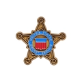 Distintivo vintage in metallo a forma di stella con emblema Secret Service USA - Distintivo a Cinque Punte Antico (QHXZ2952)