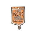 Enamel lapel pin shaped like a medical IV bag with orange and white finish - IV Bag Style (QHXZ2969)