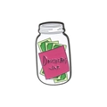 Spilla smaltata Cartoon Douchebag Jar con icone di banconote ed etichetta rosa su metallo - Stile Douchebag Jar (QHXZ2991)