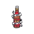 Einzigartige rote Emaille-Flaschennadel mit Goldrand und BE ONE OF US Botschaft - Flasche Stil (QHXZ2988)