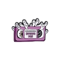 Pin's VHS violet avec fantômes blancs et inscription Paranormal Horror Fan - Style Cassette Vidéo Violette (QHXZ2973)