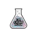 I AM A WOMAN IN STEM emaille speldje met kleurrijk labflesontwerp voor vrouwen in wetenschap - Vrouw in STEM Kolf Stijl (QHXZ2834)