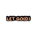 Modern enamel brooch featuring LET GO(D) text design in pink on a black metal base - LET GO(D) Text Design (QHXZ2983)