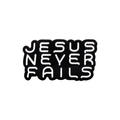 Enamel brooch pin with black and white Jesus Never Fails lettering for clothing - Jesus Never Fails Wave Text (QHXZ2984)