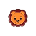 Insigne mignon en émail de lion pour sacs et vêtements en métal orange et brun rougeâtre - Style Lion de Dessin Animé (QHXZ2816)