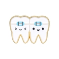 Set di spille in smalto a forma di dente con apparecchio blu e lettera H - Stile Dente Apparecchio Blu (QHXZ3037)