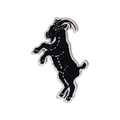 Broche mignonne en émail de chèvre noire avec des contours argentés de style vintage - Style Chèvre Noire(QHXZ3069)