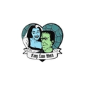 Keep Love Weird Frankenstein emaille hartspeld met zwarte metalen plating en spinnenwebben - The Munsters Blauw Stijl (QHXZ2810)
