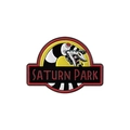 Enamel Saturn Park brooch pin featuring a black and white sandworm creature design - Sandworm Logo Style (QHXZ3262)