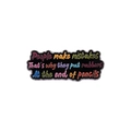 Black enamel quote brooch with People make mistakes text and pencil rubber theme - Eraser Fun Quote Style (QHXZ3257)