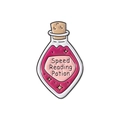 Pink potion bottle enamel pin with Speed Reading Potion text and gold star details - Speed Reading Potion Bottle Style(QHXZ3244)
