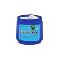 Blue enamel cream jar metal brooch pin with Sana Sana text for clothes and backpacks - Blue Jar Style (QHXZ3281)