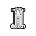 Cartoon enamel pin featuring a fitness character and 'say NO to kipping' text on white background - Pull-up Figure Style (QHXZ3396)