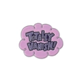 Cloud-shaped pink enamel pin with purple Totally Vanish text and silver metal edges - Pink Cloud TOTALLY VANISH Style (QHXZ3455)