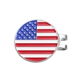 Magnetischer Golf-Hutclip aus Metall mit hochwertigem Emaille-USA-Flaggen-Ballmarker - Amerikanische Flagge Stil (MJ001)