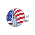 Magnetischer Golf-Hutclip mit Freiheitsstatue und US-Flaggen-Design aus Emaille-Metall - Freiheitsstatue Stil (MJ003)