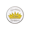 Λευκό και κίτρινο Queen of the Green γκολφ μάρκερ με σχέδιο στέμμα και ασήμι μέταλλο - Στυλ Στέμμα Queen Of The Green (MJ067)
