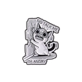 Cute cartoon cat enamel pin with No Talk Me and I'm Angry text for backpack decor - Angry Black Cat Style(QHXZ3291)
