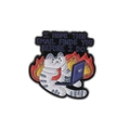 Funny office cat enamel pin with laptop and flames in a minimalist white background - Office Cat (QHXZ3561)