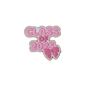Class of 2025 enamel graduation badge in pink and white with a small bow detail - Qhxz3599