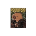Broche en émail artistique représentant un capybara parodiant la Joconde - Style Capybara Mona Lisa (QHXZ3382)