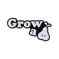 Emaille broche van een peer met Grow a pair woordspeling in zwart en wit design - Peer Letter Stijl (QHXZ3648)