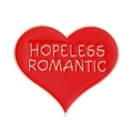 Spilla Hopeless Romantic in smalto rosso a forma di cuore con bordi in oro fine - Stile Rosso HOPELESS ROMANTIC (QHXZ3677)