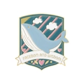Blue whale enamel pin with Freedom and Wisdom text on white background - Whale Style (QHXZ3653)