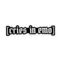 Minimalistischer schwarzer Emaille-Anstecker mit weißem Text cries in emo für Kleidung - [cries in emo] Stil (QHXZ3643)