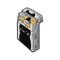 Süße schwarze Katze Zigarettenschachtel Emaille-Anstecknadel mit lustigem Cartoon-Design - Schwarze Katze Zigarettenschachtel (QHXZ3797)