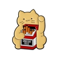 Lustige Cartoon Katze Emaille-Anstecknadel hält eine Smoking Kills Zigarettenschachtel - Glückskatze Zigarettenschachtel (QHXZ3798)